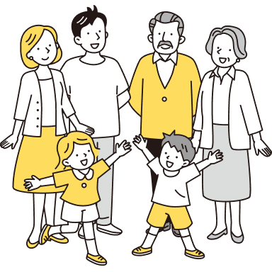 幅広い年齢の方々のイラスト